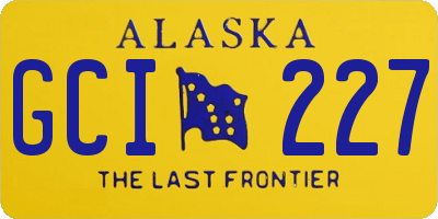 AK license plate GCI227