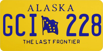 AK license plate GCI228