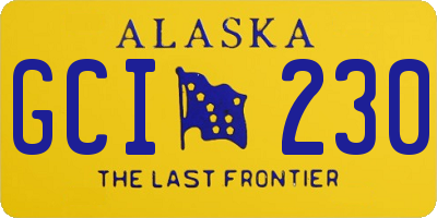 AK license plate GCI230