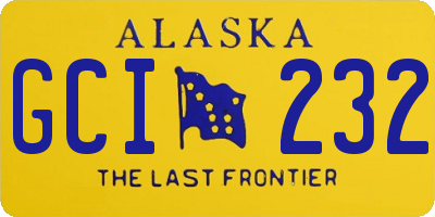 AK license plate GCI232