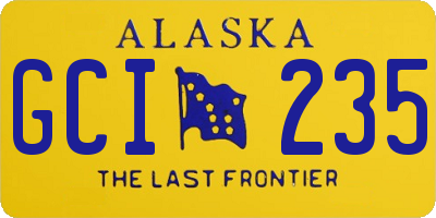 AK license plate GCI235