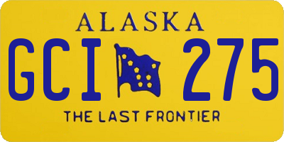 AK license plate GCI275
