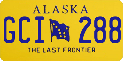 AK license plate GCI288