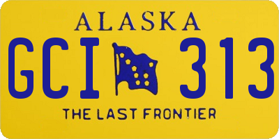 AK license plate GCI313