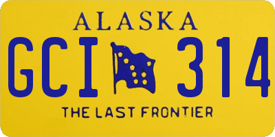 AK license plate GCI314