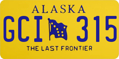 AK license plate GCI315