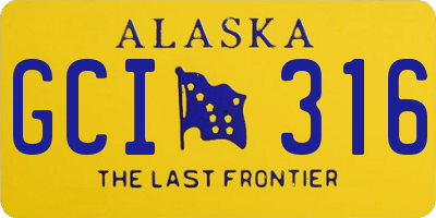 AK license plate GCI316