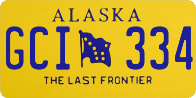AK license plate GCI334