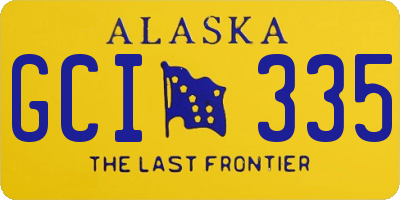 AK license plate GCI335