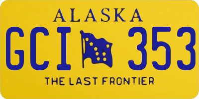 AK license plate GCI353