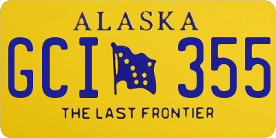 AK license plate GCI355