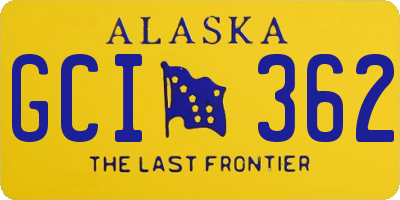 AK license plate GCI362