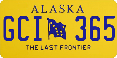 AK license plate GCI365