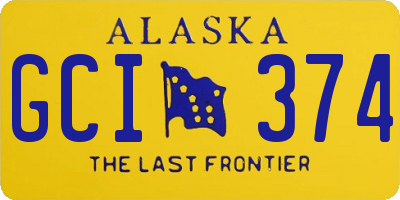 AK license plate GCI374