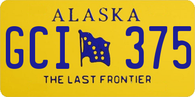 AK license plate GCI375