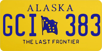 AK license plate GCI383
