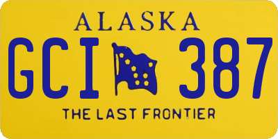 AK license plate GCI387