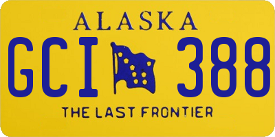 AK license plate GCI388