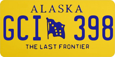 AK license plate GCI398