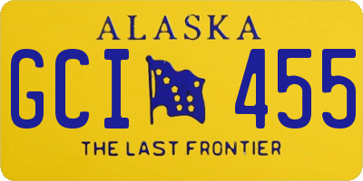 AK license plate GCI455