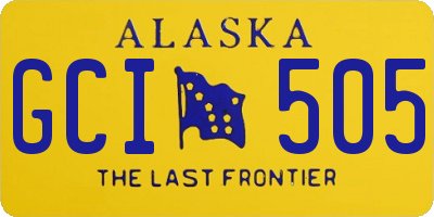 AK license plate GCI505