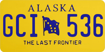 AK license plate GCI536