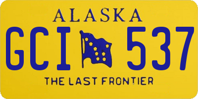 AK license plate GCI537
