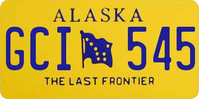 AK license plate GCI545