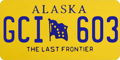 AK license plate GCI603