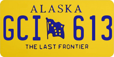 AK license plate GCI613