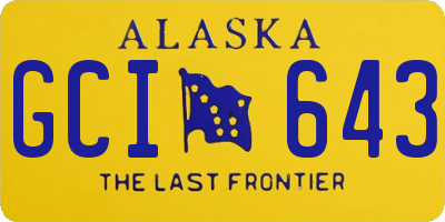 AK license plate GCI643