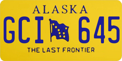AK license plate GCI645