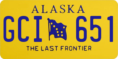 AK license plate GCI651