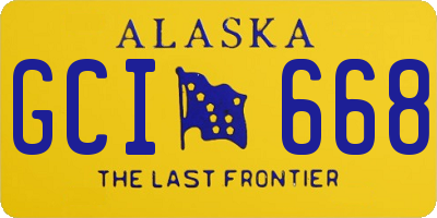 AK license plate GCI668
