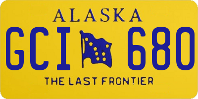 AK license plate GCI680