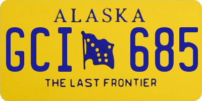 AK license plate GCI685
