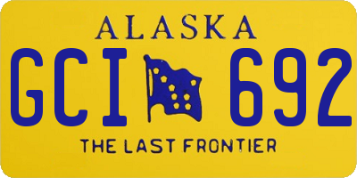 AK license plate GCI692