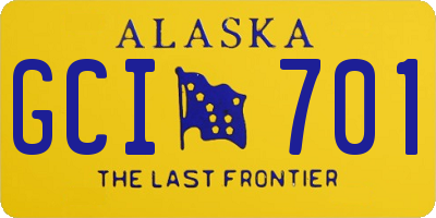 AK license plate GCI701