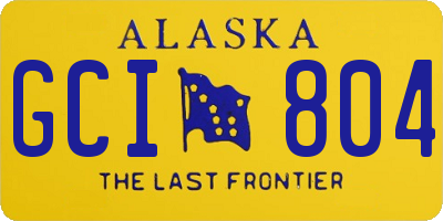AK license plate GCI804