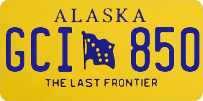 AK license plate GCI850