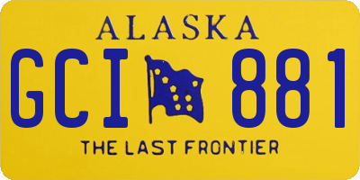 AK license plate GCI881
