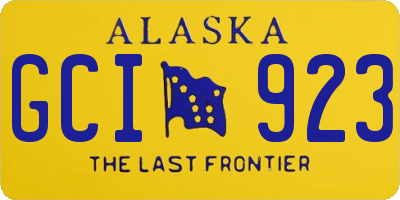 AK license plate GCI923