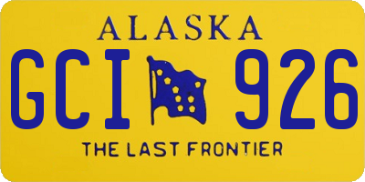 AK license plate GCI926