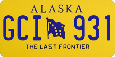 AK license plate GCI931
