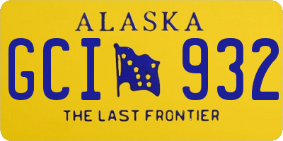 AK license plate GCI932