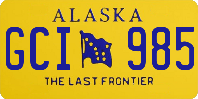 AK license plate GCI985