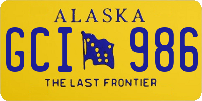 AK license plate GCI986