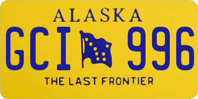 AK license plate GCI996