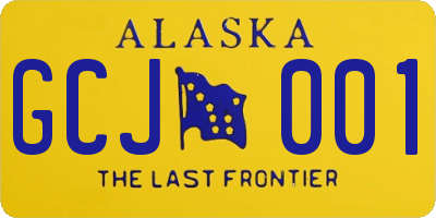 AK license plate GCJ001
