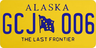 AK license plate GCJ006